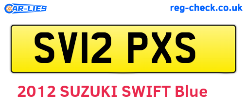 SV12PXS are the vehicle registration plates.