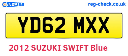 YD62MXX are the vehicle registration plates.