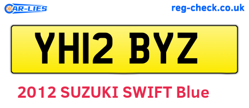 YH12BYZ are the vehicle registration plates.