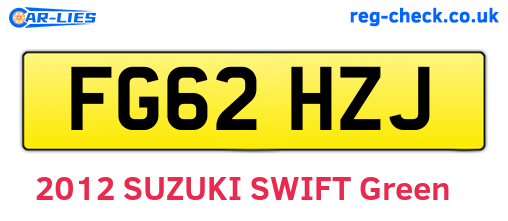 FG62HZJ are the vehicle registration plates.