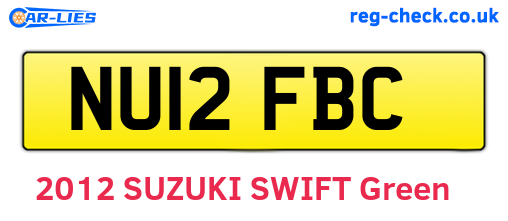 NU12FBC are the vehicle registration plates.