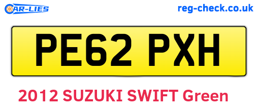 PE62PXH are the vehicle registration plates.