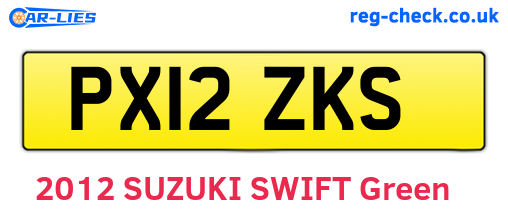 PX12ZKS are the vehicle registration plates.