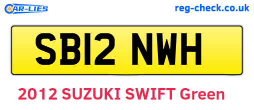 SB12NWH are the vehicle registration plates.