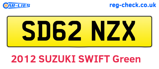 SD62NZX are the vehicle registration plates.
