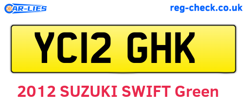 YC12GHK are the vehicle registration plates.