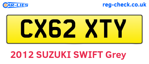 CX62XTY are the vehicle registration plates.