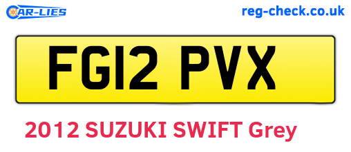 FG12PVX are the vehicle registration plates.