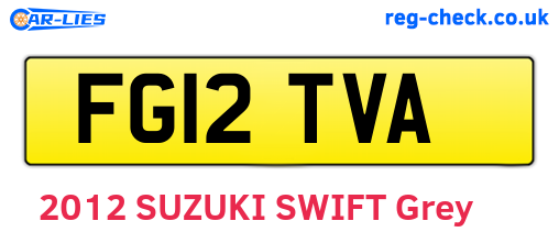 FG12TVA are the vehicle registration plates.