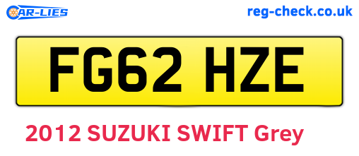 FG62HZE are the vehicle registration plates.