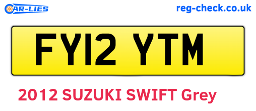 FY12YTM are the vehicle registration plates.