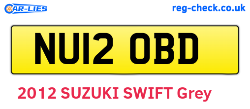 NU12OBD are the vehicle registration plates.