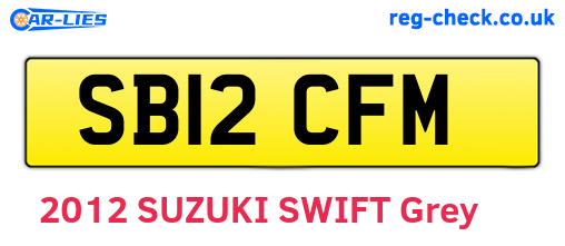 SB12CFM are the vehicle registration plates.
