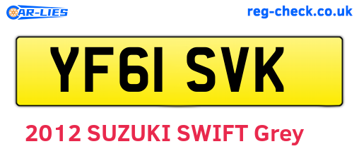 YF61SVK are the vehicle registration plates.