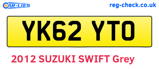 YK62YTO are the vehicle registration plates.
