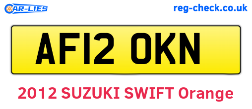AF12OKN are the vehicle registration plates.
