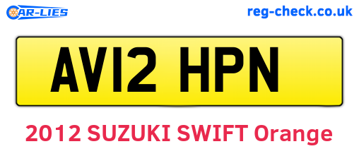AV12HPN are the vehicle registration plates.