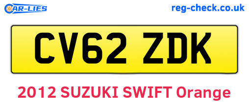 CV62ZDK are the vehicle registration plates.