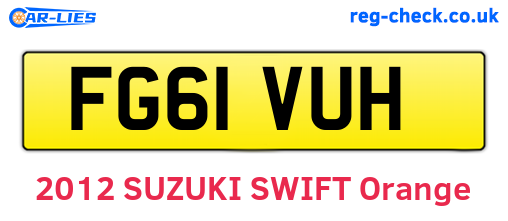 FG61VUH are the vehicle registration plates.