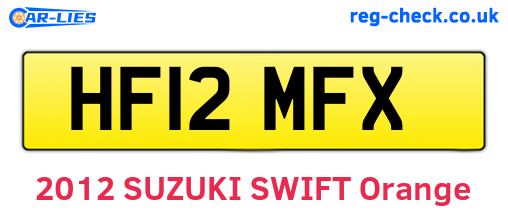 HF12MFX are the vehicle registration plates.