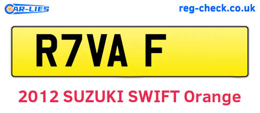 R7VAF are the vehicle registration plates.
