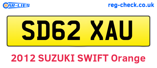 SD62XAU are the vehicle registration plates.