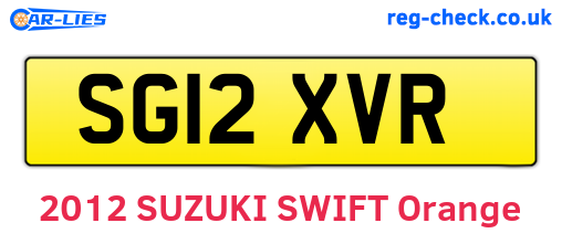 SG12XVR are the vehicle registration plates.