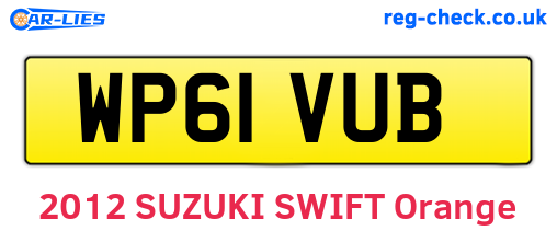 WP61VUB are the vehicle registration plates.