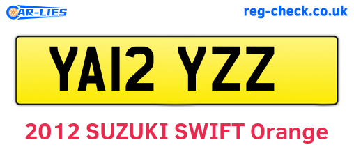 YA12YZZ are the vehicle registration plates.