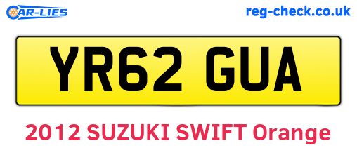 YR62GUA are the vehicle registration plates.