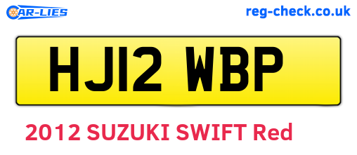 HJ12WBP are the vehicle registration plates.