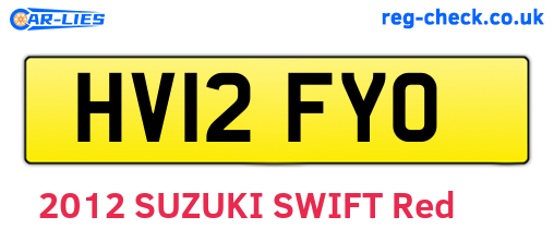 HV12FYO are the vehicle registration plates.
