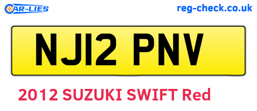 NJ12PNV are the vehicle registration plates.
