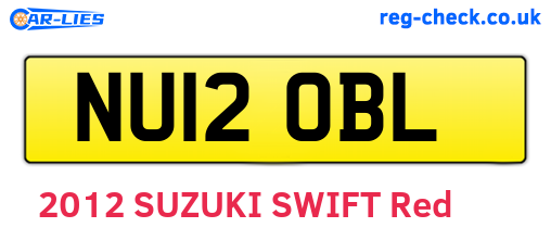NU12OBL are the vehicle registration plates.