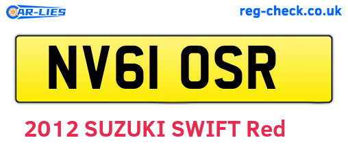 NV61OSR are the vehicle registration plates.