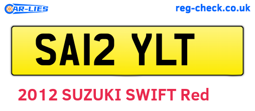 SA12YLT are the vehicle registration plates.