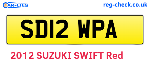 SD12WPA are the vehicle registration plates.