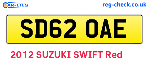 SD62OAE are the vehicle registration plates.