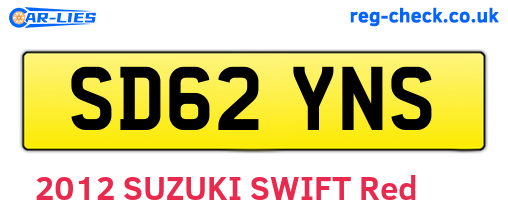 SD62YNS are the vehicle registration plates.