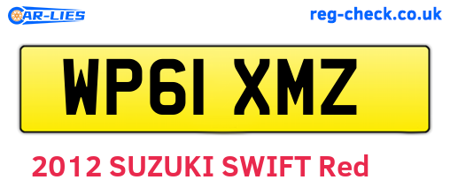 WP61XMZ are the vehicle registration plates.