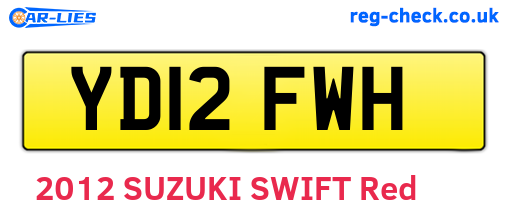 YD12FWH are the vehicle registration plates.