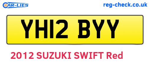 YH12BYY are the vehicle registration plates.