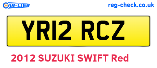 YR12RCZ are the vehicle registration plates.