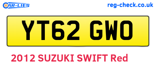 YT62GWO are the vehicle registration plates.