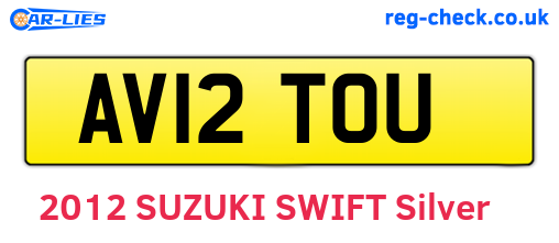 AV12TOU are the vehicle registration plates.