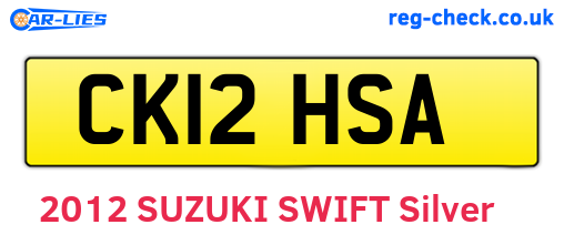 CK12HSA are the vehicle registration plates.