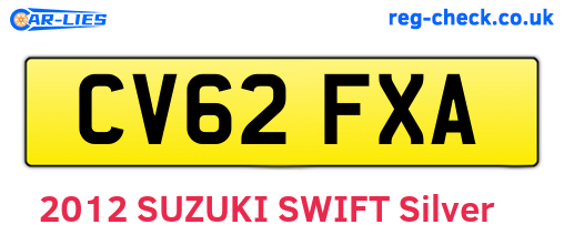 CV62FXA are the vehicle registration plates.