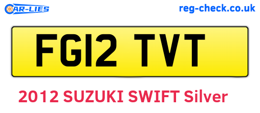 FG12TVT are the vehicle registration plates.