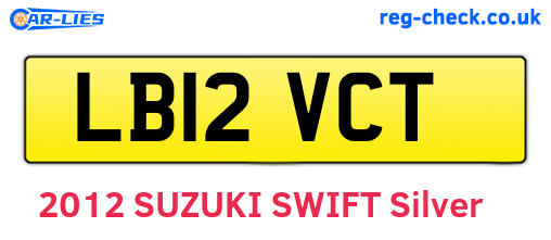 LB12VCT are the vehicle registration plates.