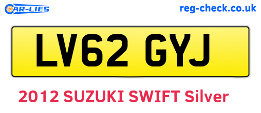 LV62GYJ are the vehicle registration plates.